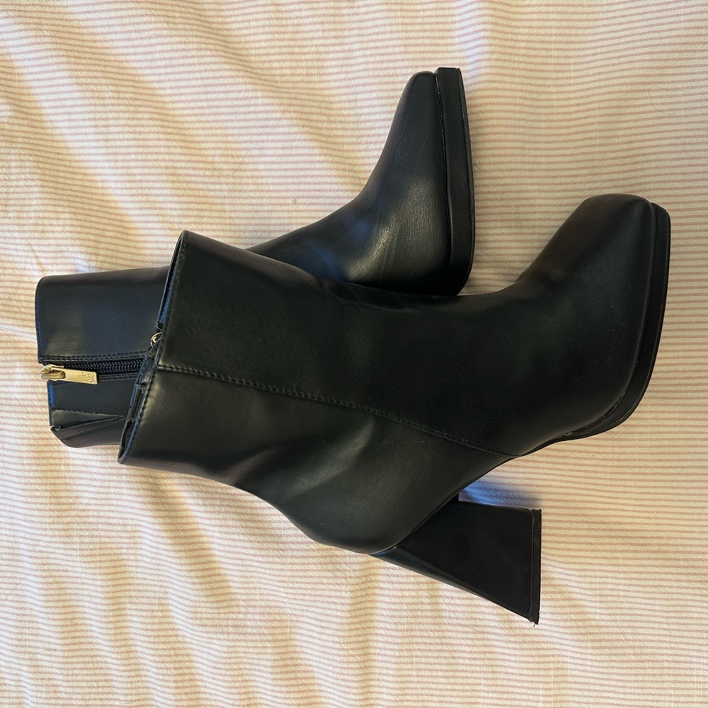Black Leather Ankle Boots